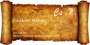 Csikós Mózes névjegykártya